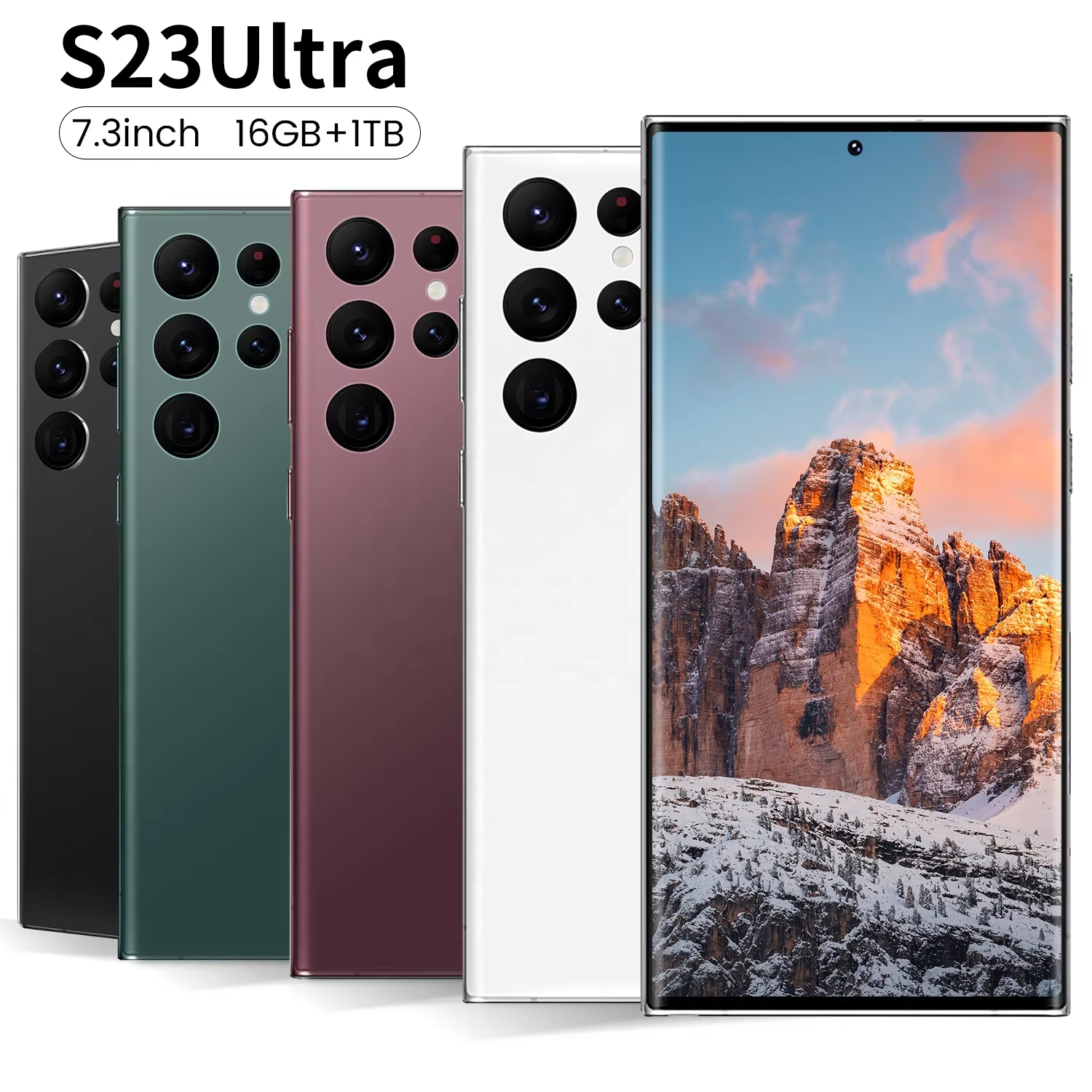 NEW 7.3 Inch S23 Ultra Smartphones Brand New 5g Network Cellphone 16g+1tb Dual Sim Android Unlocked Mobile Phone 3G&4G Cellphone